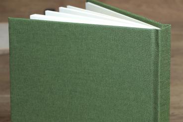 Notizbuch Leinen olivgrün, Skizzenbuch, Buch unliniert